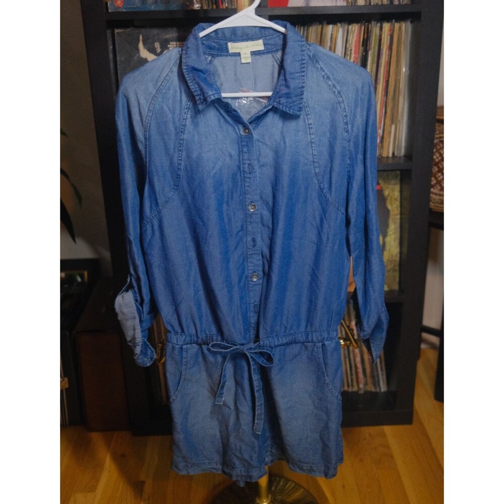 NWT Urban Outfitters Staring At Stars Denim Chambray Romper Blue Size M Boho